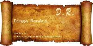 Dinga Renátó névjegykártya